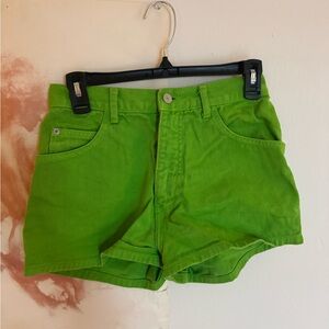 Lime Green High Waist Women's Shorts